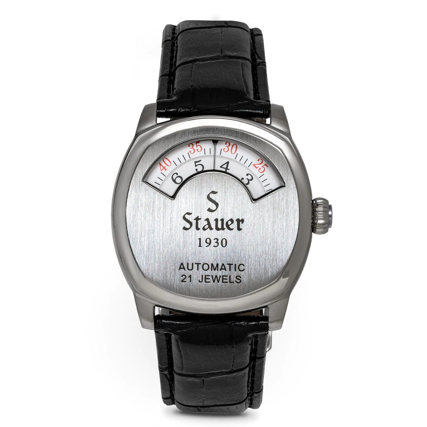 Stauer 1930 Dashtronic Elite – Mens Leather and Stainless Watch