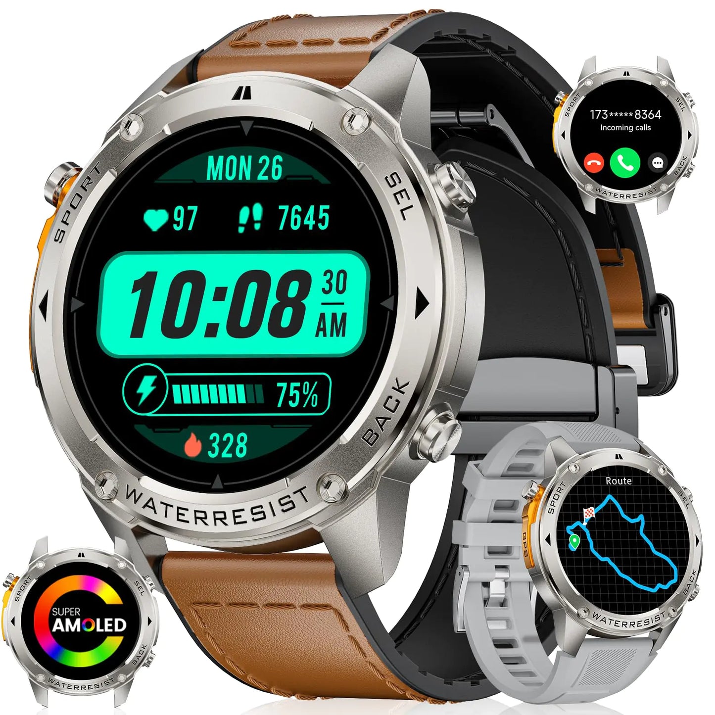 LIGE Rugged GPS Tactical Smartwatch for Men